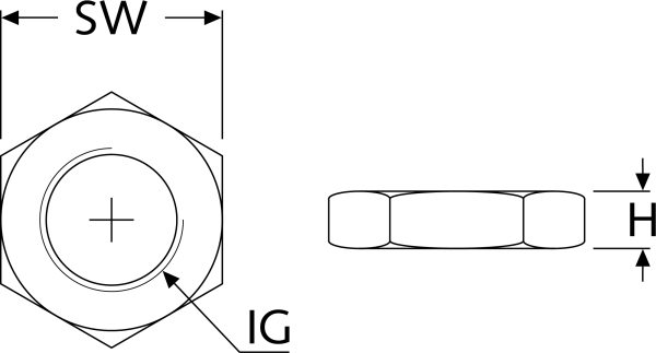 Sechskantmutter mit Flansch aus Metall DIN 6923 - ISO 4161